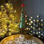 Tin Cone Tree On Wooden Base Christmas Decoration, thumbnail 1 of 2
