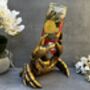 Drunken Crab Wine Bottle Holder Aged Gold Freestanding, thumbnail 1 of 12