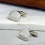 Domed Oval Sterling Silver Hinged Cufflinks, thumbnail 5 of 8