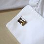 Silver Wave Cufflinks Minimal Men Gift 316 L Stainless Steel Modern Design, thumbnail 3 of 4