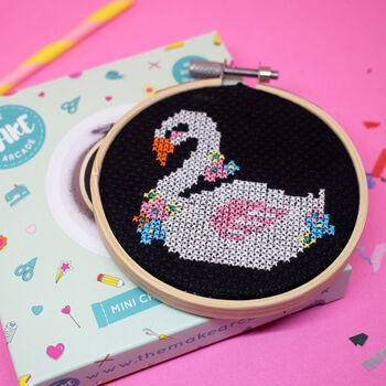 Swan Mini Cross Stitch Craft Kit, 5 of 5