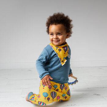 Hot Air Balloons Harem Organic Trousers On Yellow, 2 of 5