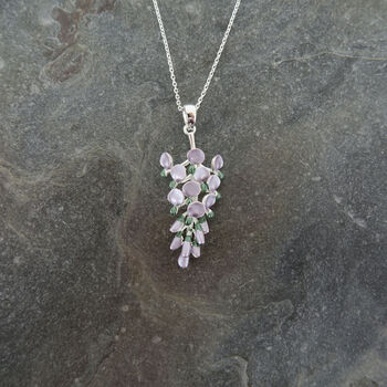 Wisteria Lilac Flower Necklace, 3 of 4