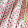 Handmade Block Print Dohar Blanket | Pink Hearts, thumbnail 3 of 6