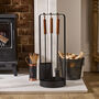 Wooden Handled Fireplace Tools Companion Set, thumbnail 1 of 5
