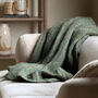 Luxury Melange Knit Throw In Khaki, thumbnail 1 of 3