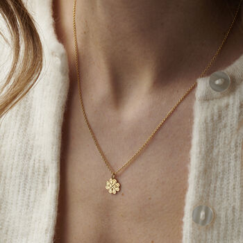 Personalised Four Leaf Clover Charm Necklace, 2 of 8