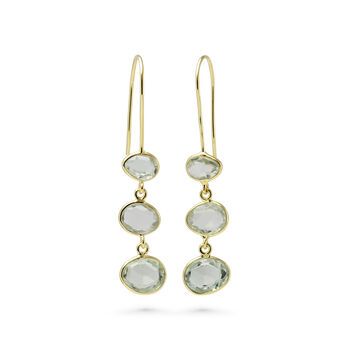 Gold Vermeil Green Amethyst Drop Earrings, 4 of 7