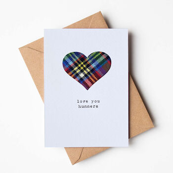 Love You Hunners Scottish Love Card Real Tartan, 6 of 8