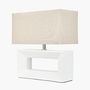 White Block Ceramic Rectangular Table Lamp, thumbnail 5 of 10