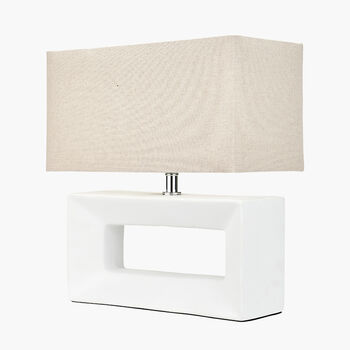 White Block Ceramic Rectangular Table Lamp, 5 of 10