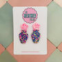 Vase And Flower Retro Glitter Resin Earrings, thumbnail 1 of 4
