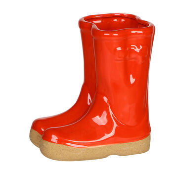 Personalised Red Welly Boots Garden Planter, 2 of 10