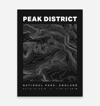 Peak District National Park Contours Art Print, 4 of 6