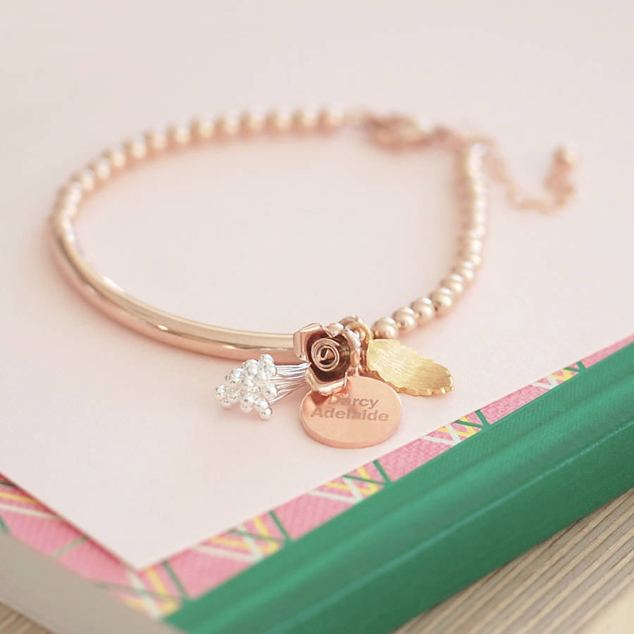 Bouquet Rose Gold Filled Lobster Clasp Bracelet By Oh So Cherished