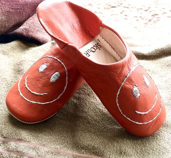 Smiley Face Leather Slippers, 4 of 7