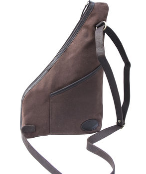Waxed Canvas And Leather Sling Backpack Bag, 7 of 7