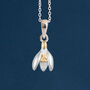 Tiny Sterling Silver Snowdrop Necklace, thumbnail 1 of 11