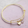 Personalised Heart Of Gold Birthstone Bangle, thumbnail 3 of 8