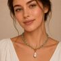 Semi Precious Gemstone Necklace With Baroque Pearl Drop, thumbnail 8 of 9