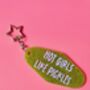 The 'Hot Girls Like Pickles' Sparkly Motel Keyring / Gift For Pickle Lover / Food Accessories / Cute Keychain, thumbnail 1 of 6