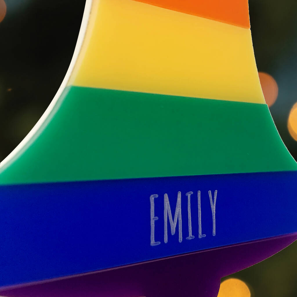 Personalised Pride Rainbow Flag Christmas Decoration By Urban Twist