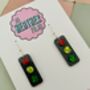 Traffic Light Glitter Earrings, thumbnail 3 of 4