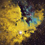 Space Fleece Blanket Pacman Nebula Yellow, thumbnail 4 of 10