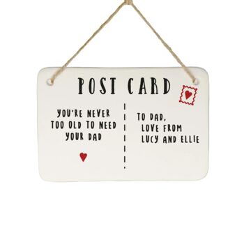 Never Too Old Personalised Porcelain Postcard, 3 of 3
