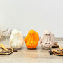 Spooky Ghost And Pumpkin Candle Halloween Decoration, thumbnail 7 of 10