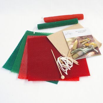 Christmas Red And Green Beeswax Candle Kit, 3 of 3