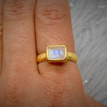 Rainbow Moonstone Gold Ring, 6 of 12