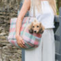 Luxury Dog Carrier Macaroon Check Tweed, thumbnail 1 of 5