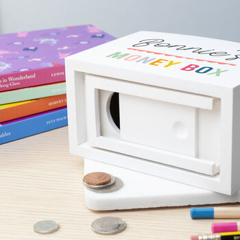 Personalised Colourful Wooden Money Box, 3 of 8