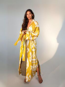 Silk Yellow Handmade Kimono, 3 of 5