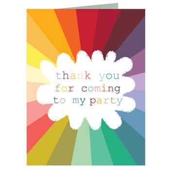 Mini Thank You For Coming To My Party Card, 2 of 6