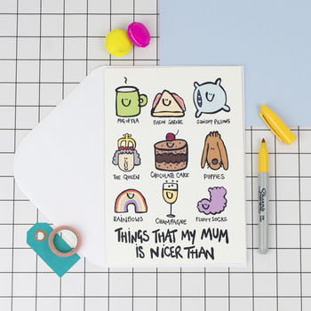 'my mum is..' funny birthday card by peas-in-a-pod ...