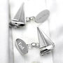 Sailing Boat Cufflinks Solid Silver, thumbnail 2 of 6