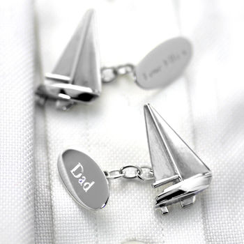 Sailing Boat Cufflinks Solid Silver, 2 of 6