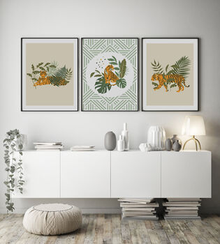 Wild Collection Aztec Tiger Wall Art Print, 3 of 6