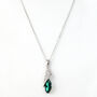 Pointed Teardrop Crystal Pendant Necklace With Tiny Zirconia, thumbnail 1 of 7