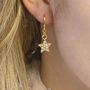 Crystal Star Huggie Hoop Earrings, thumbnail 3 of 9