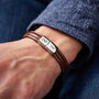 Personalised Men's Infinity Steel And Leather Bracelet, thumbnail 2 of 5