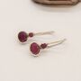 Red Ruby Sterling Silver Drop Earrings, thumbnail 6 of 6