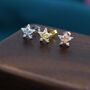 Opal Cz Star Stud Earrings In Sterling Silver, thumbnail 1 of 12