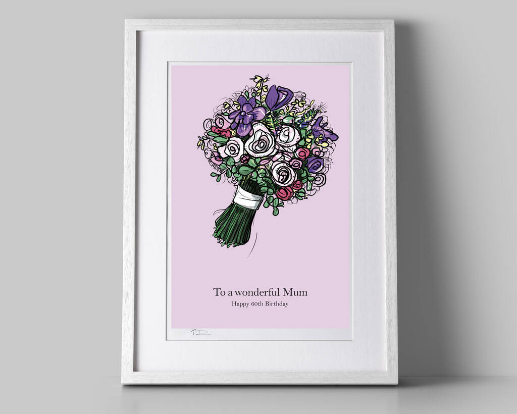 Personalised Flower Bouquet Illustration, 1 of 2