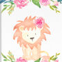Animal Safari Nursery Prints With Flowers, thumbnail 2 of 4