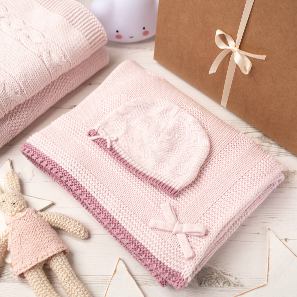 Toffee Moon Baby Girls Pale Pink Knitted Hat 