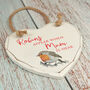Robin Remembrance Wooden Hanging Heart, thumbnail 2 of 2