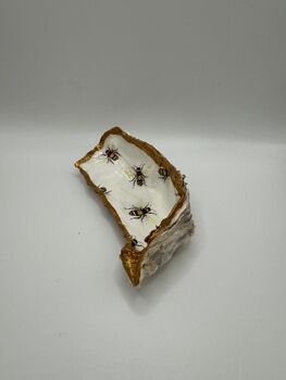 Bee Print Oyster Shell Ring Dish, 3 of 4